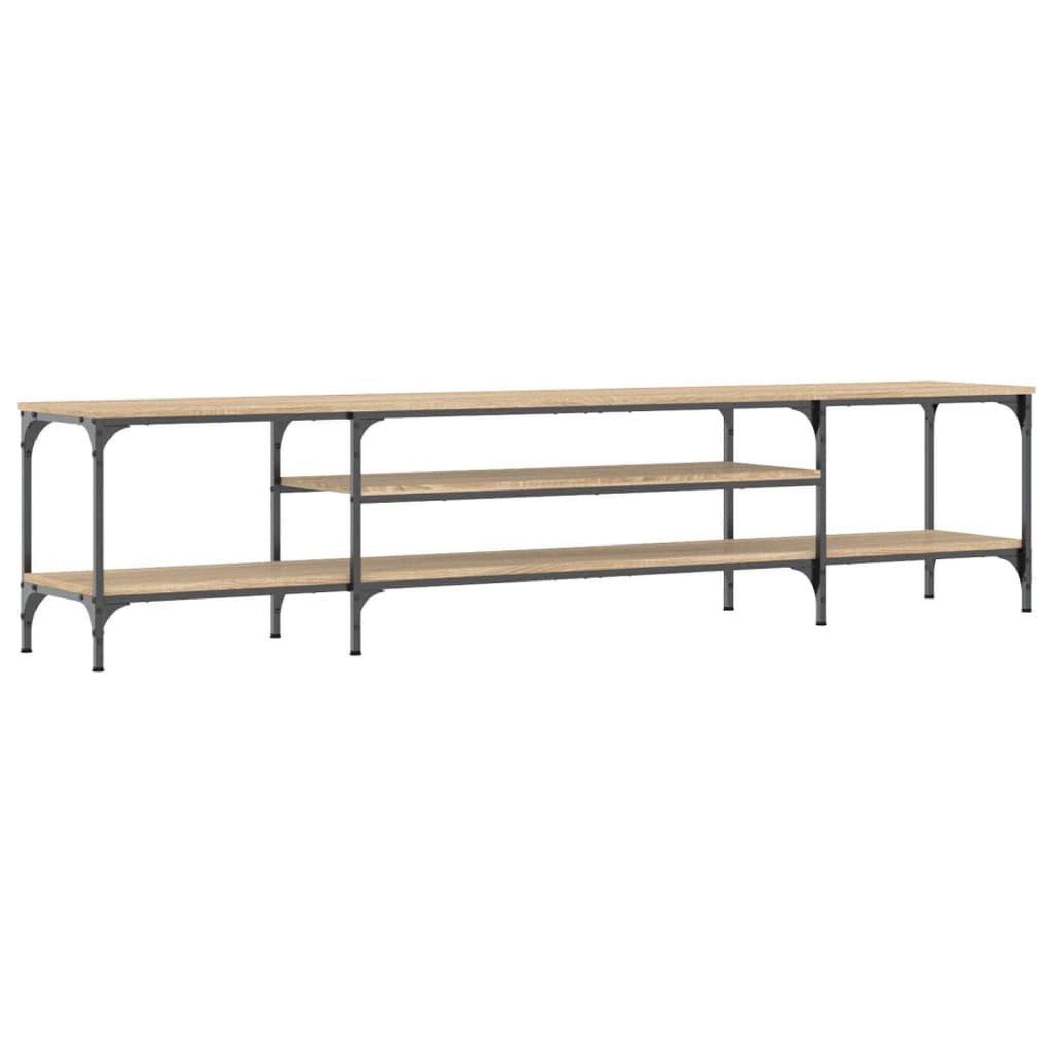 Voir la diapositive 2 : VIDAXL Meuble TV chene sonoma 201x35x45 cm bois d'ingenierie et fer