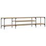 Voir la diapositive 2 : VIDAXL Meuble TV chene sonoma 201x35x45 cm bois d'ingenierie et fer