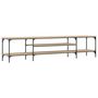 Voir la diapositive 2 : VIDAXL Meuble TV chene sonoma 201x35x45 cm bois d'ingenierie et fer