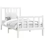 VIDAXL Cadre de lit avec tete de lit blanc bois de pin massif 90x200cm