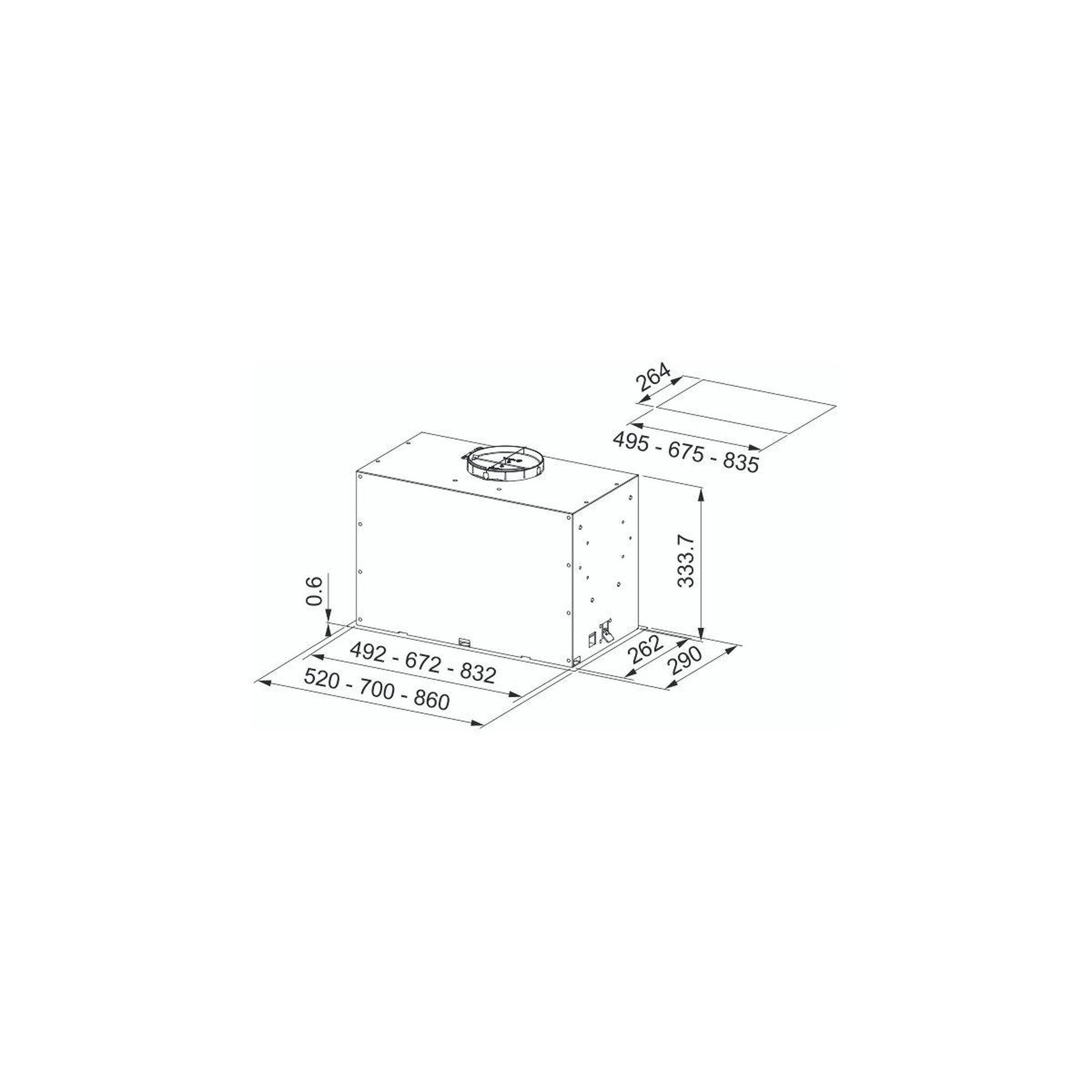 Voir la diapositive 3 : franke Hotte encastrable box plus fbfe xs a 52