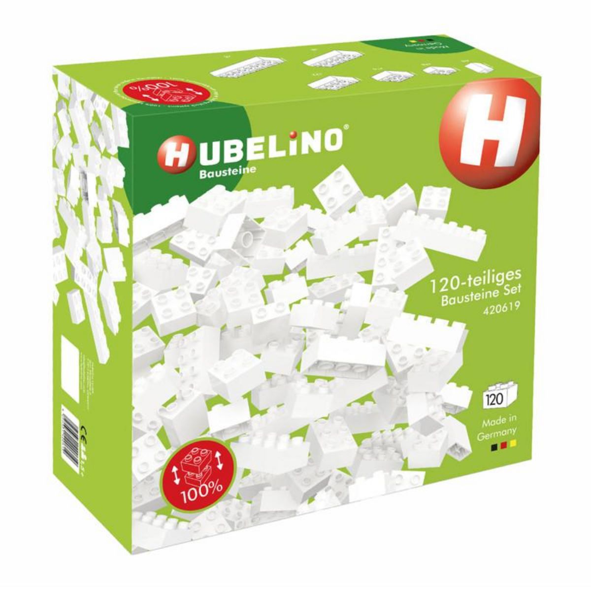 HUBELINO Hubelino Building Blocks White, 120dlg. 420619