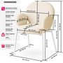 Voir la diapositive 6 : tectake Chaise rembourrée avec revêtement en tissu bouclette crème Lot de 4