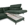 Voir la diapositive 3 : LISA DESIGN Marlo - canapé d'angle droit 5 places convertible avec coffre et têtières en velours texturé