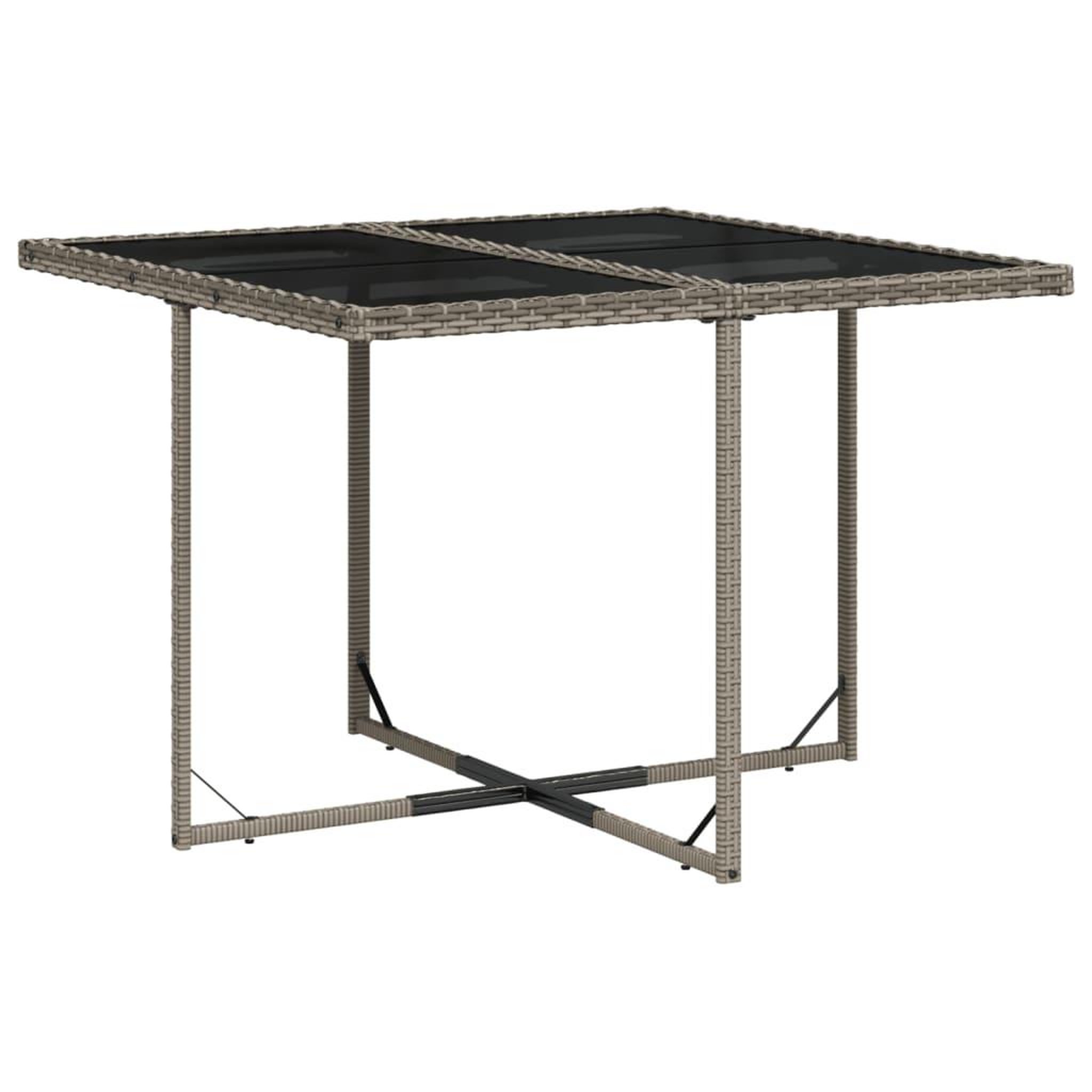 Voir la diapositive 3 : VIDAXL Ensemble a manger de jardin 9 pcs coussins gris resine tressee
