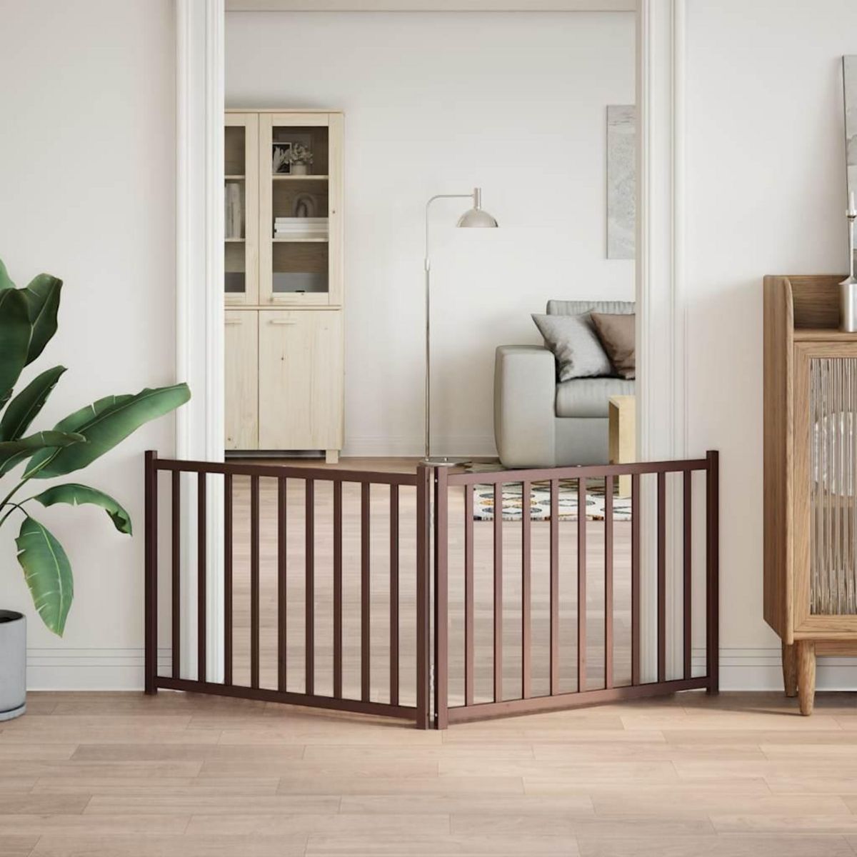 VIDAXL Barriere pour chien pliable 2 panneaux 160 cm bois sapin massif