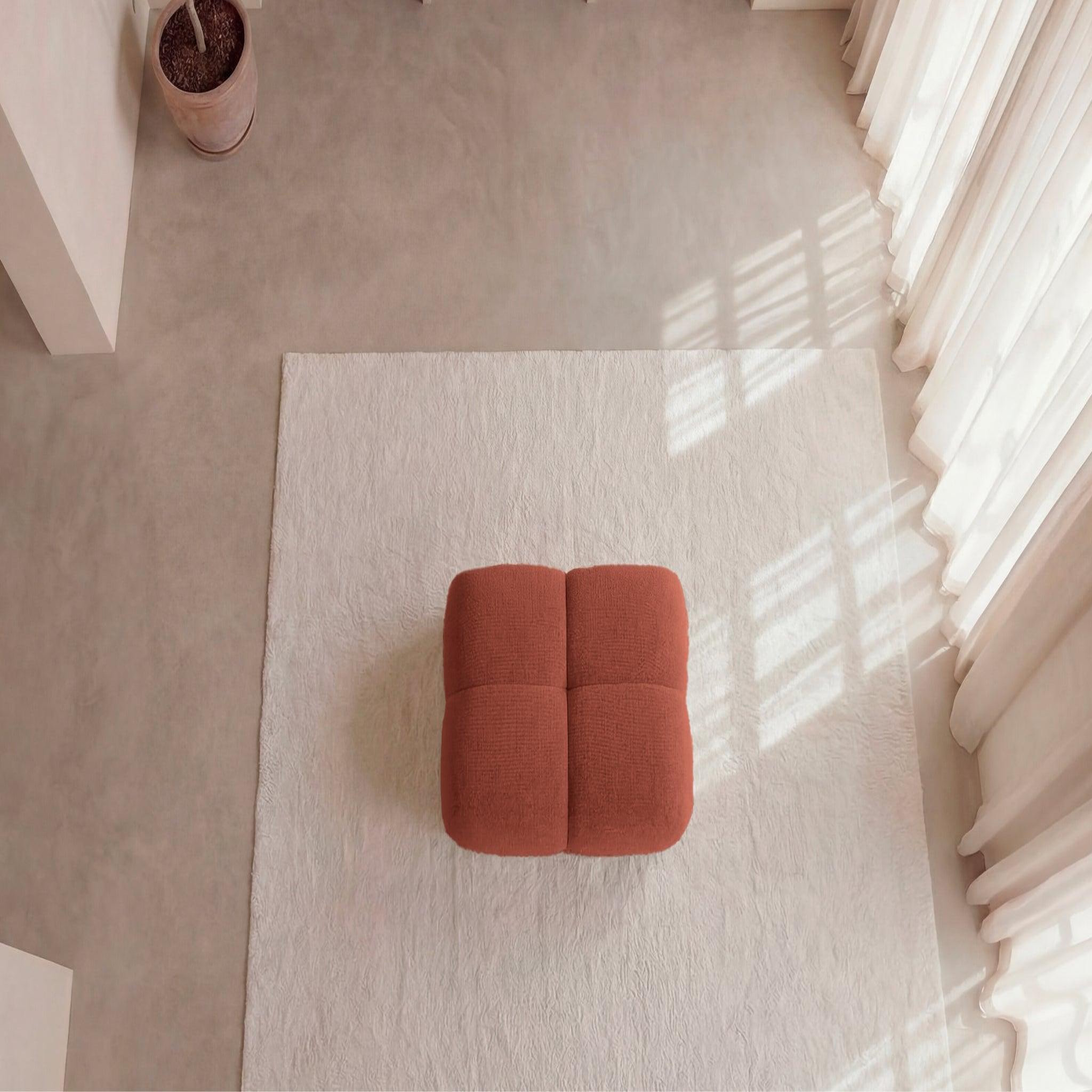 Voir la diapositive 5 : CASANOVA PARIS Constance - pouf en tissu chenille 72x72x43.5