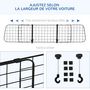Voir la diapositive 4 : PAWHUT Barrière grille de séparation universelle voiture pour animaux longueur réglable dim. 91-152L x 30H cm kit complet installation inclus noir