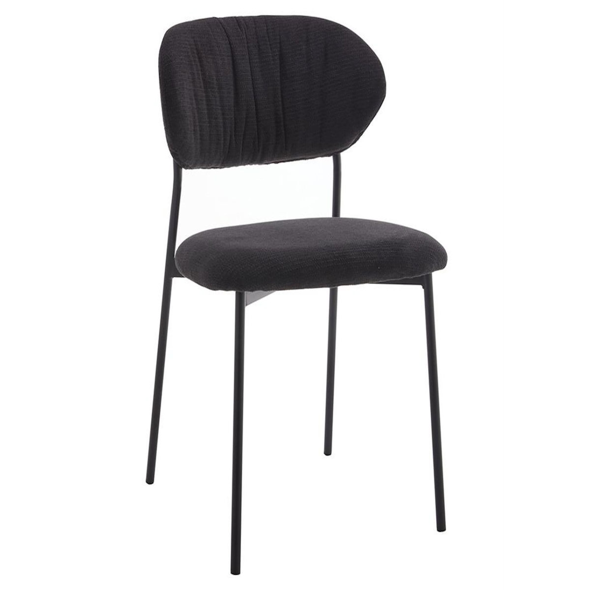 LISA DESIGN Rosita - lot de 4 chaises - en tissu - gris anthracite