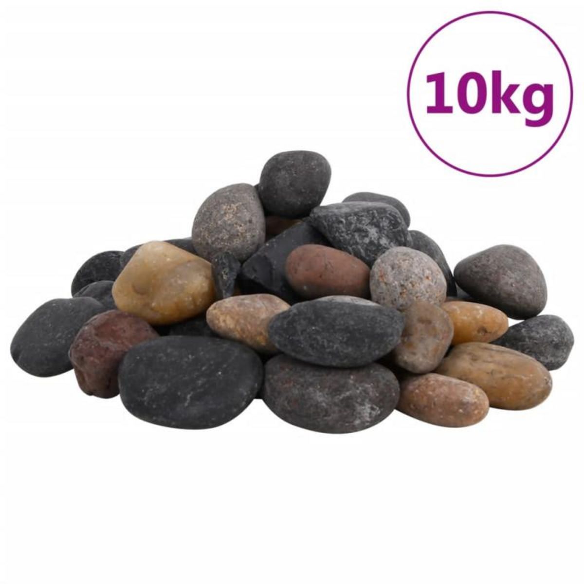 VIDAXL Galets polis 10 kg multicolores 5 8 cm