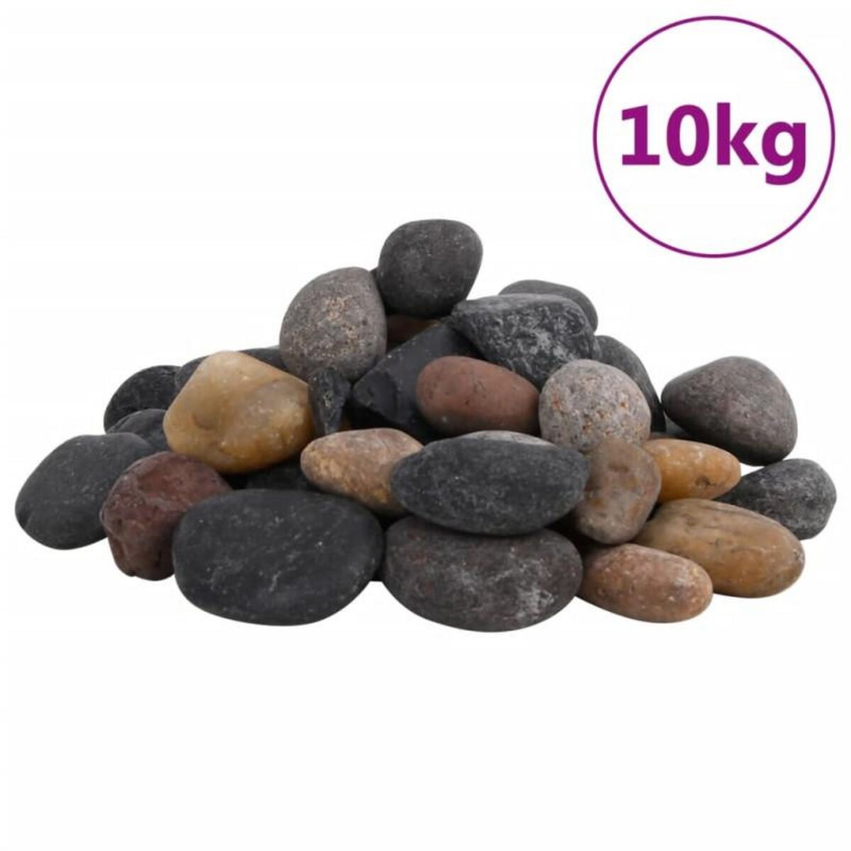 VIDAXL Galets polis 10 kg multicolores 5 8 cm