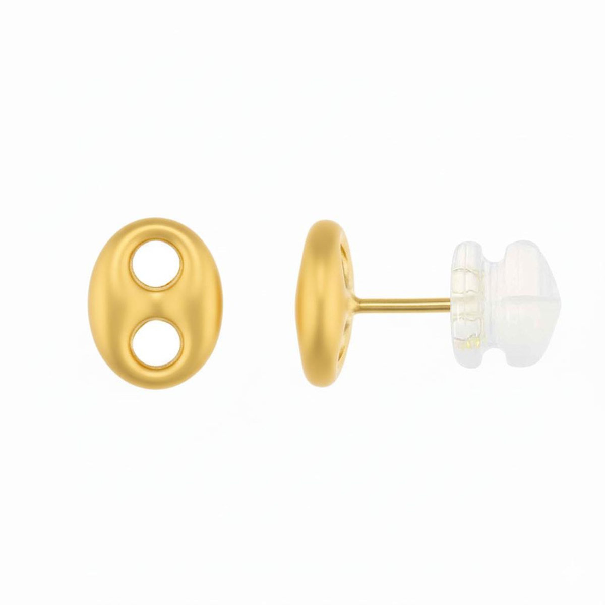 L'ATELIER D'AZUR Boucles d'Oreilles Or Jaune - Grain de Café