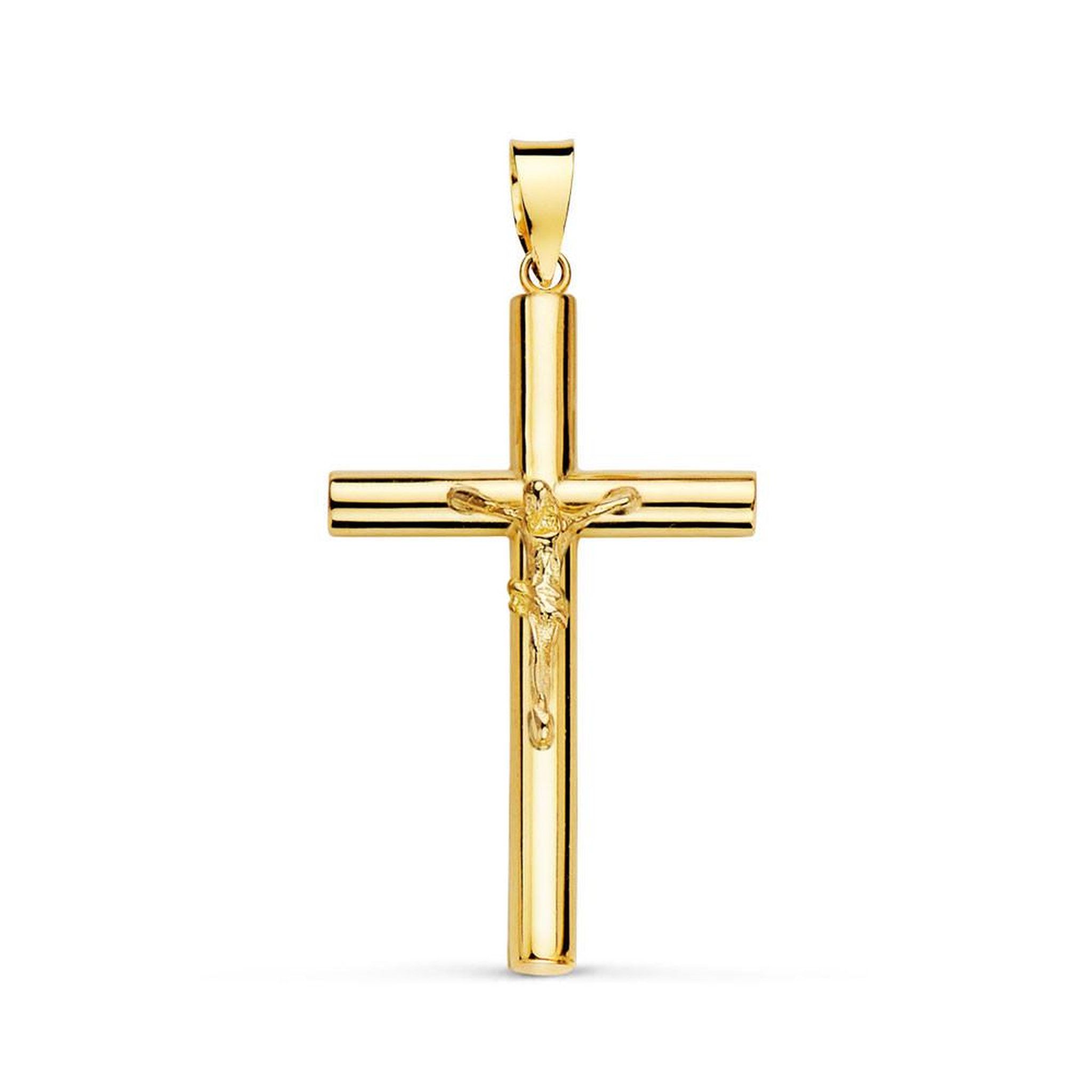L'ATELIER D'AZUR Pendentif  - Médaille Christ sur la Croix Or 18 Carats 750 Jaune - Chaines Offertes