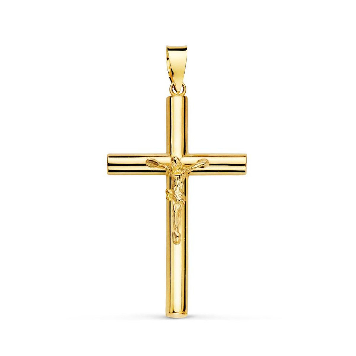 L'ATELIER D'AZUR Pendentif  - Médaille Christ sur la Croix Or 18 Carats 750 Jaune - Chaines Offertes