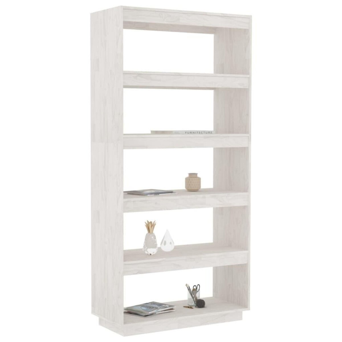 VIDAXL Bibliotheque/Separateur de piece Blanc 80x35x167 cm Pin massif