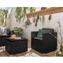 Voir la diapositive 4 : BEST MOBILIER Wanaka - salon de jardin en résine tressée - 5 places - coussins noir