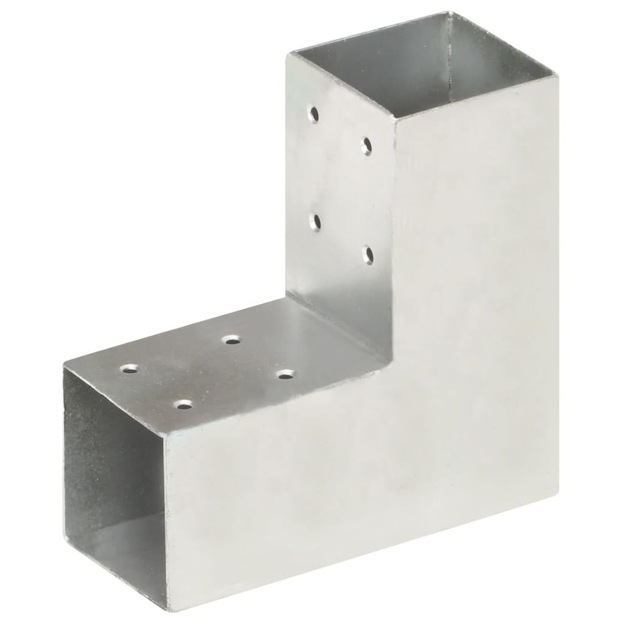 Voir la diapositive 2 : VIDAXL Connecteurs de poteau 4 pcs Forme en L Metal galvanise 71x71 mm
