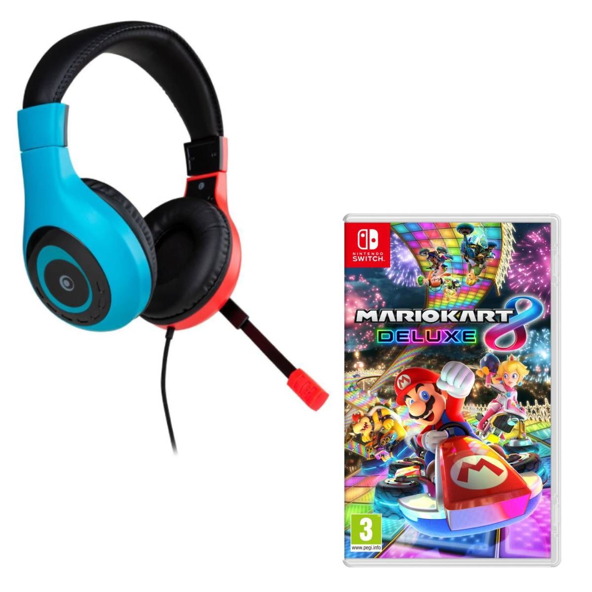 NINTENDO Mario Kart 8 Deluxe Nintendo Switch + Casque Gamer Filaire V1 Rouge et Bleu Nintendo Switch