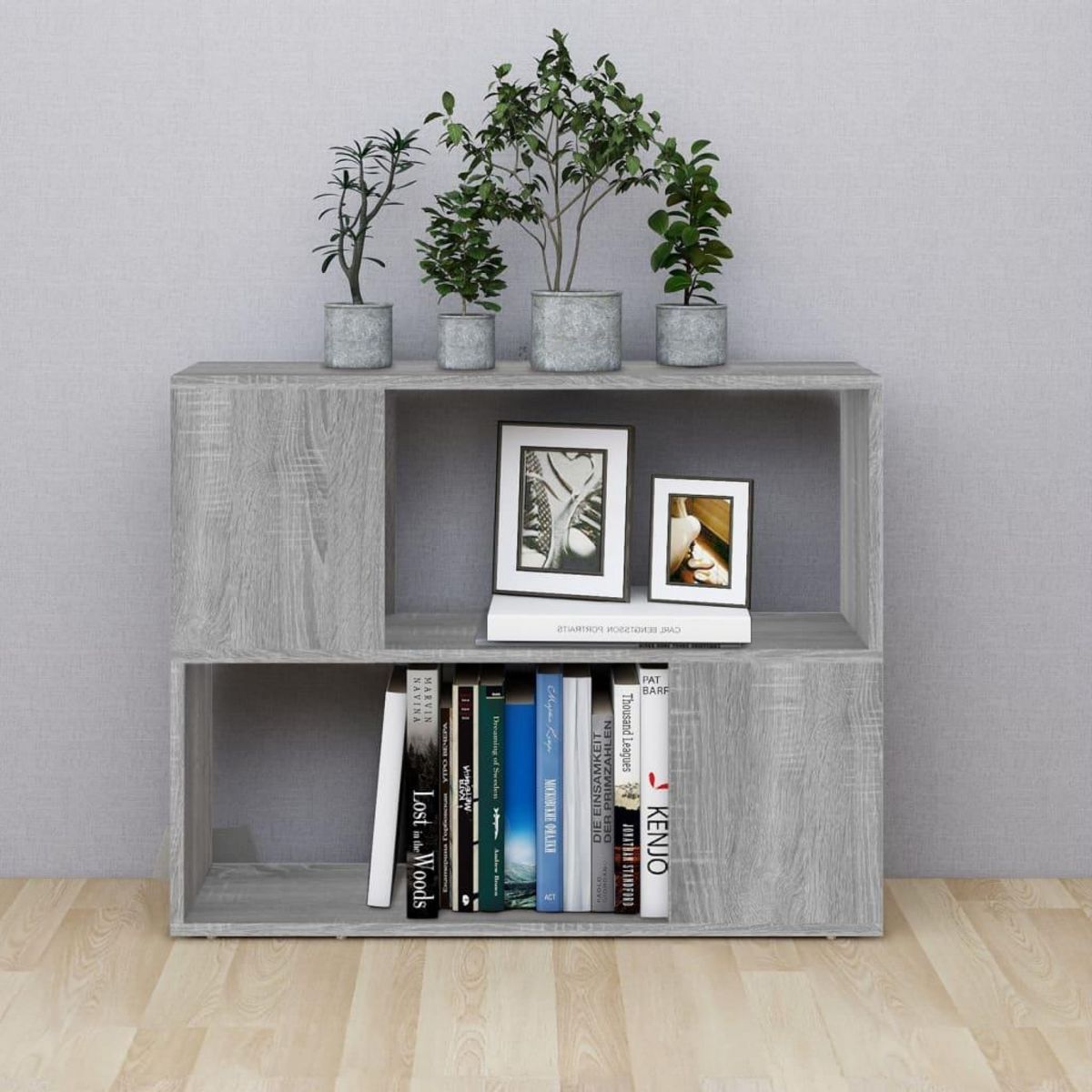 VIDAXL Bibliotheque/Separateur de piece Sonoma gris 80x24x63 cm