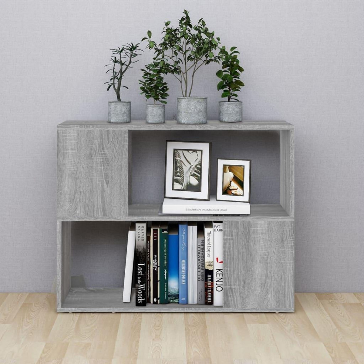 VIDAXL Bibliotheque/Separateur de piece Sonoma gris 80x24x63 cm
