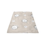 SOLEIL D'OCRE Plaid polaire microfibre imprimé 110x170 cm ESPRIT DE FAMILLE taupe, par Soleil d'ocre