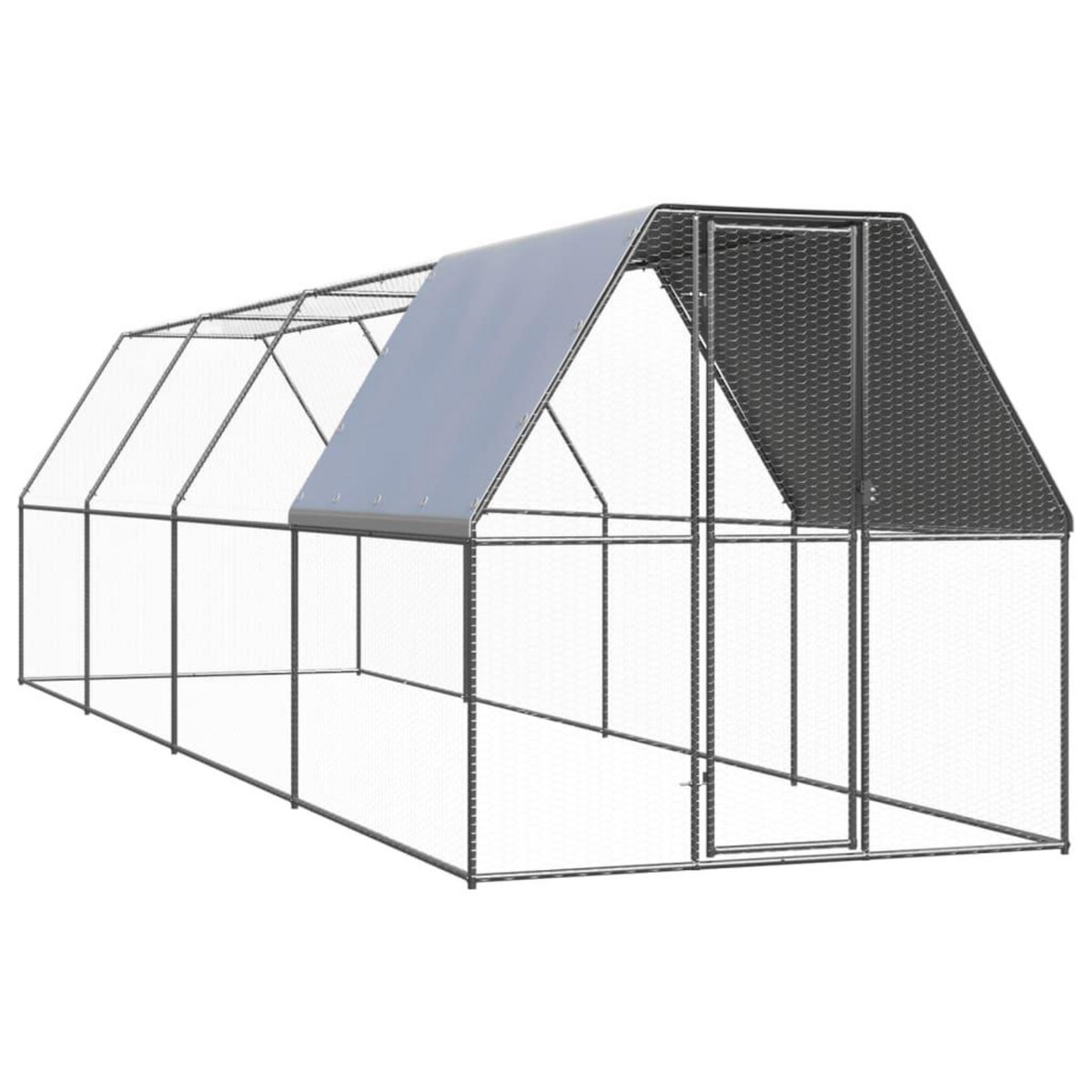 VIDAXL Poulailler d'exterieur 2x8x2 m Acier galvanise