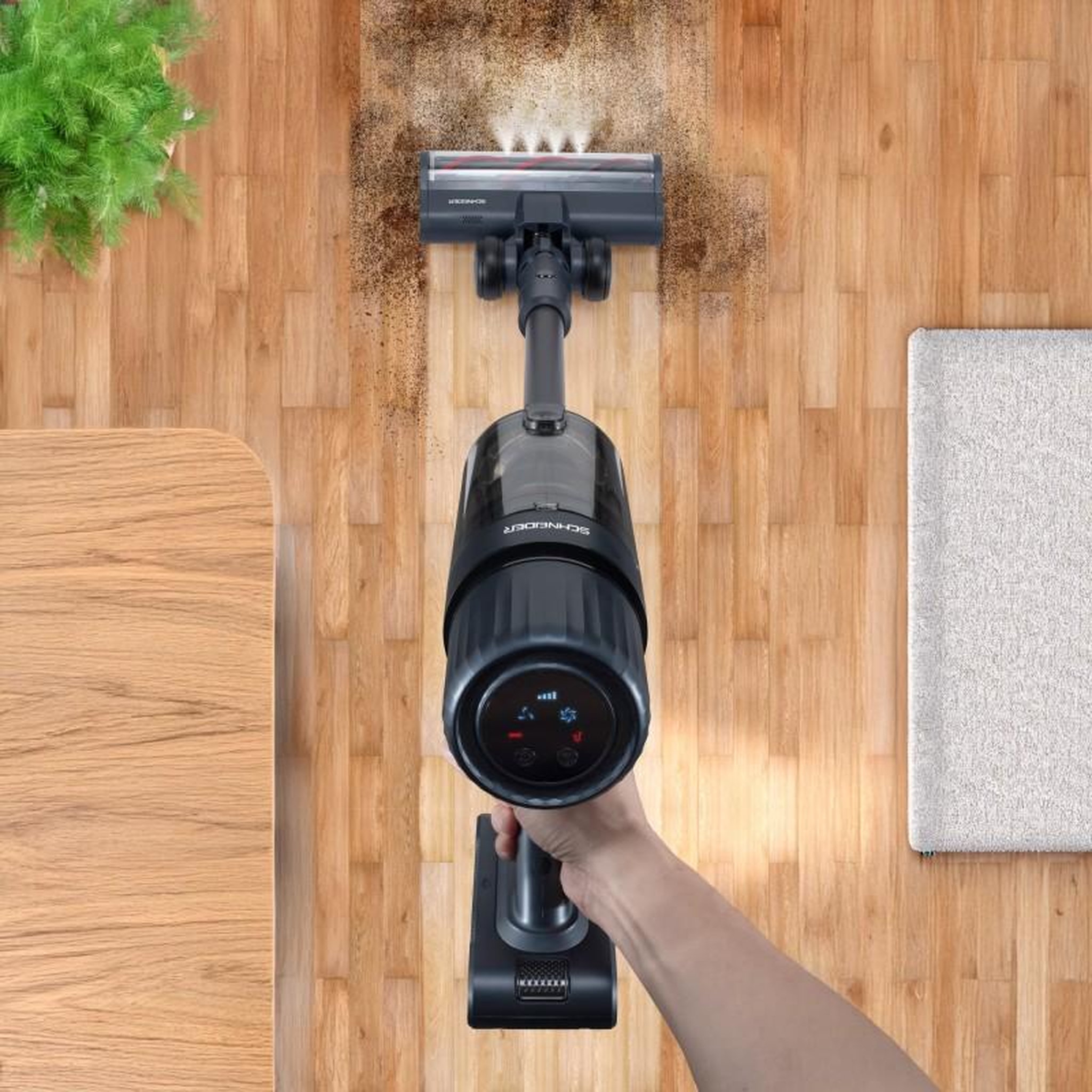 Voir la diapositive 5 : SCHNEIDER Schneider - sch v20 - noir - aspirateur balai sans fil led - 140w - filtration hepa