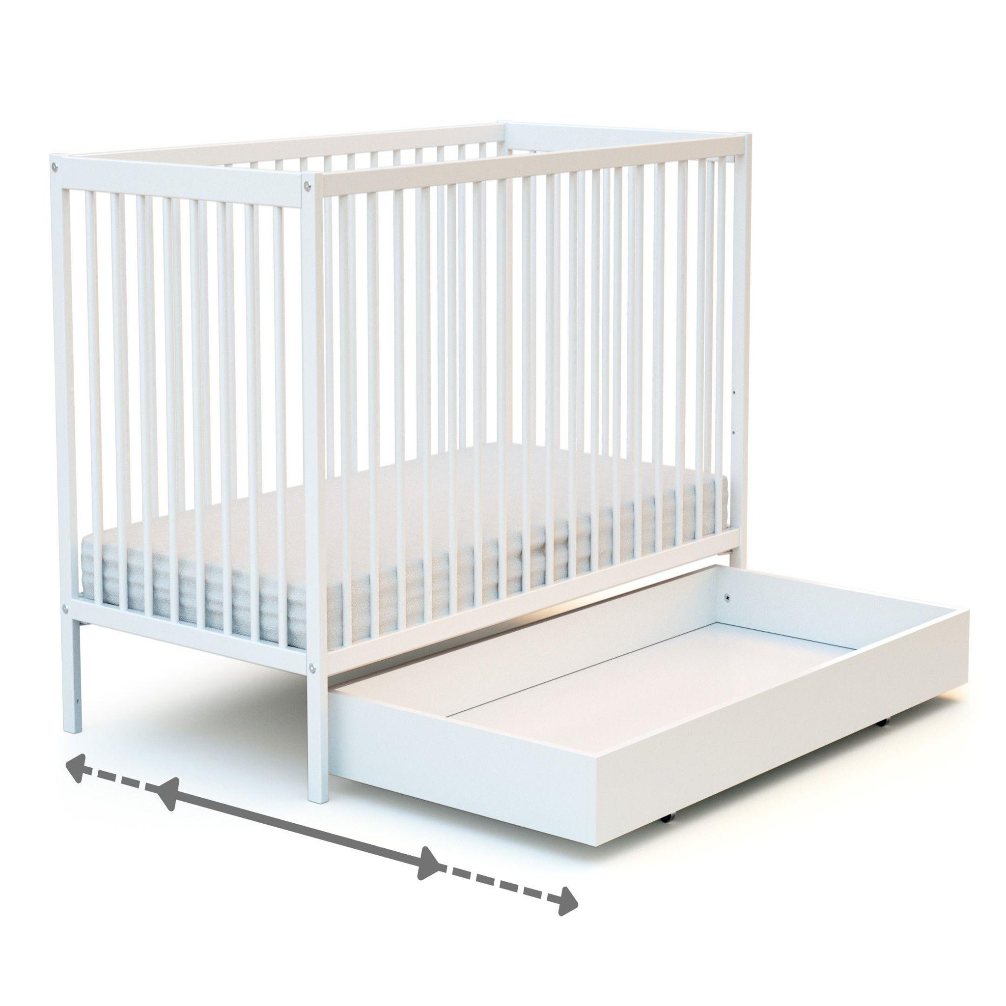 Voir la diapositive 6 : WEBABY Tiroir de lit bébé en bois rolo 60 x 120