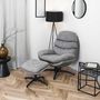 Voir la diapositive 2 : The Home Deco Factory Fauteuil relax Horten avec repose pieds - Gris