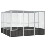VIDAXL Cage a oiseaux Anthracite 302,5x324,5x211,5 cm Acier galvanise