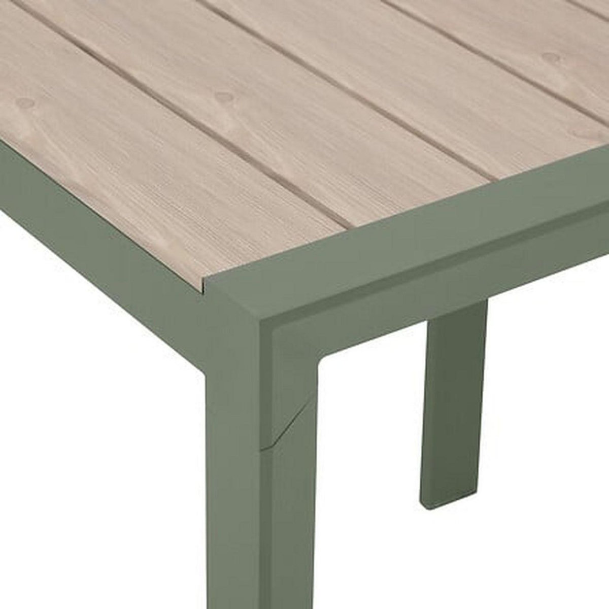 HESPERIDE Table de jardin fixe en aluminium effet bois 2 places EVASION