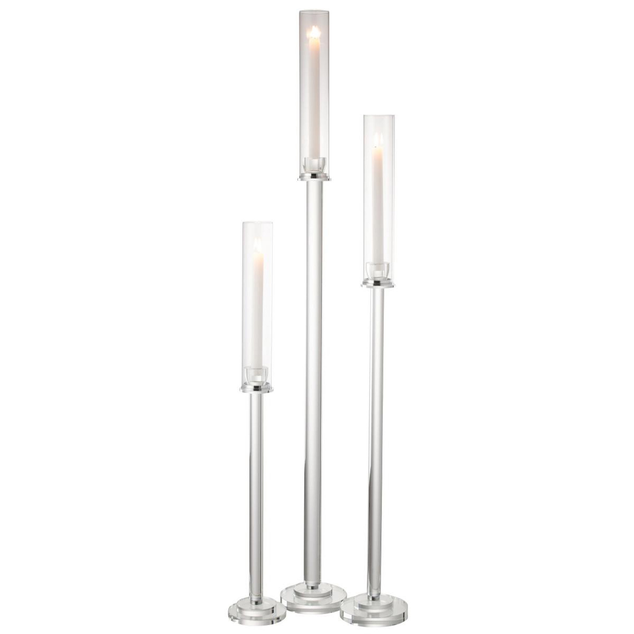 Voir la diapositive 4 : J-LINE Chandelier design en verre  moira  80cm transparent