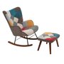 Voir la diapositive 6 : MERAX Rocking Chair Avec Repose-pieds Multicolore