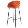 Voir la diapositive 6 : Rendez vous déco Lot de 2 chaises de bar 75 cm en velours orange - Marquise
