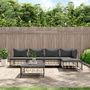 Voir la diapositive 1 : VIDAXL Salon de jardin 6 pcs avec coussins anthracite resine tressee
