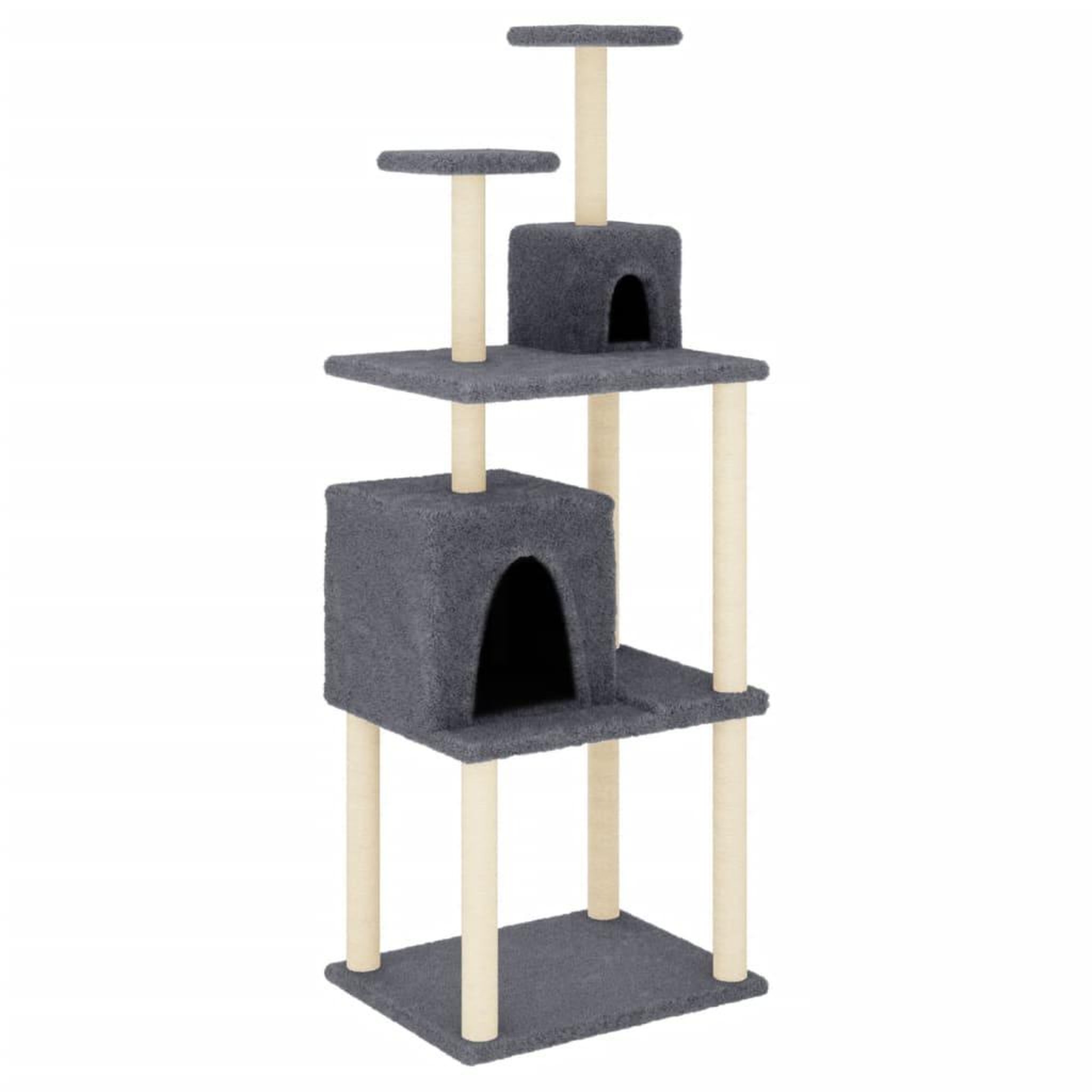Voir la diapositive 2 : VIDAXL Arbre a chat avec griffoirs en sisal Gris fonce 167 cm