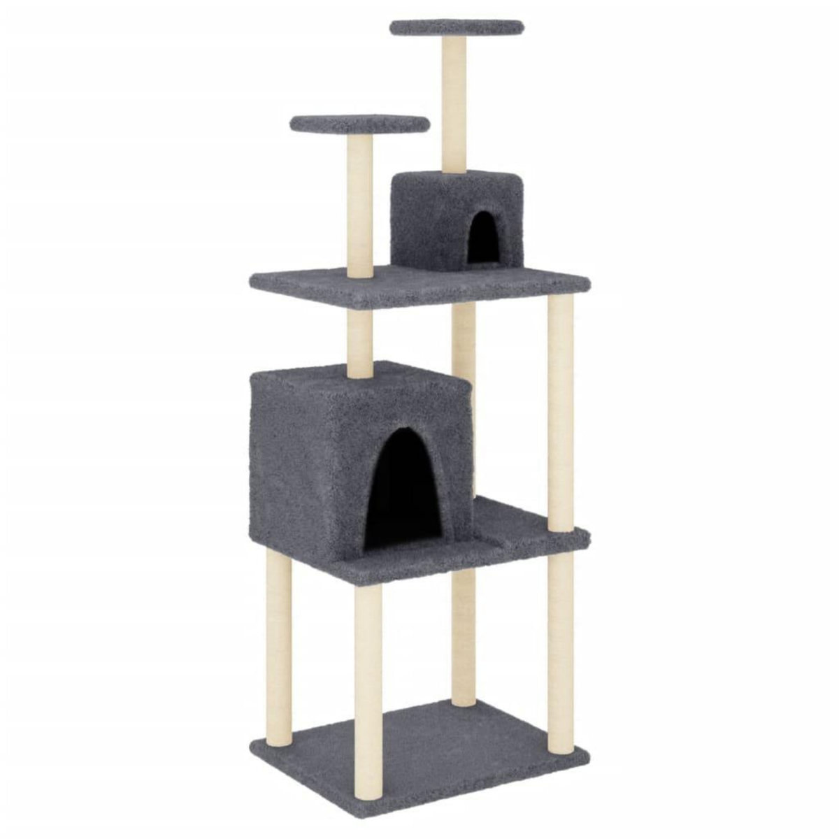 VIDAXL Arbre a chat avec griffoirs en sisal Gris fonce 167 cm