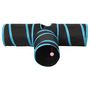 Voir la diapositive 3 : VIDAXL Tunnel pour chats à 3 voies Noir et bleu 90 cm Polyester