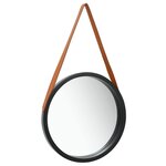 VIDAXL Miroir mural avec sangle 40 cm Noir