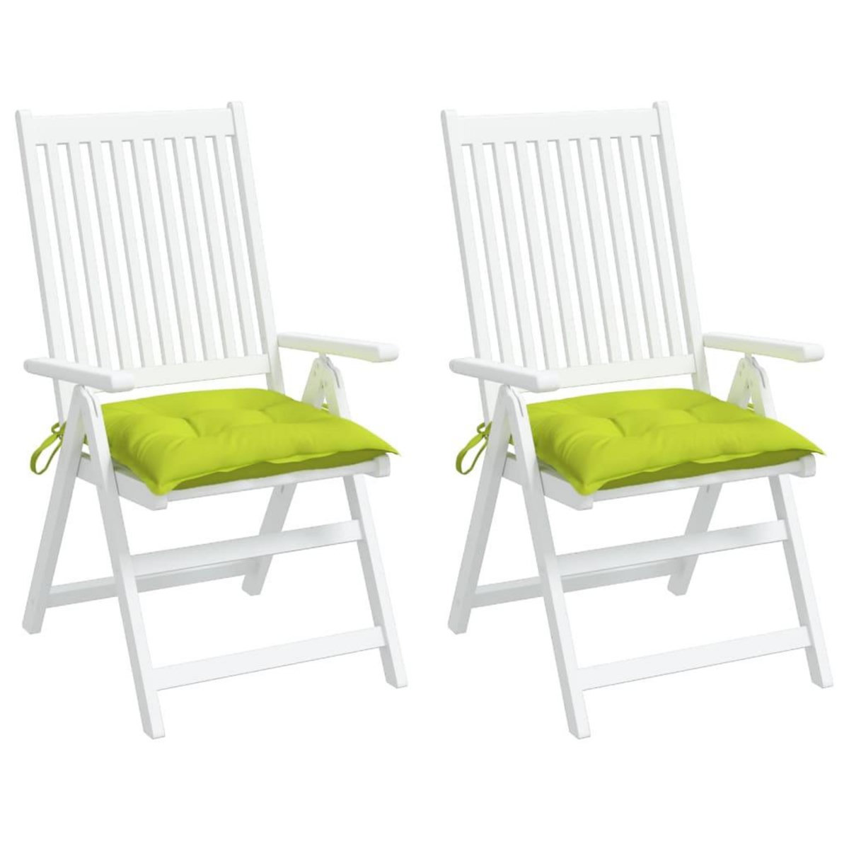 VIDAXL Coussins de chaise lot de 2 vert brillant 40x40x7 cm