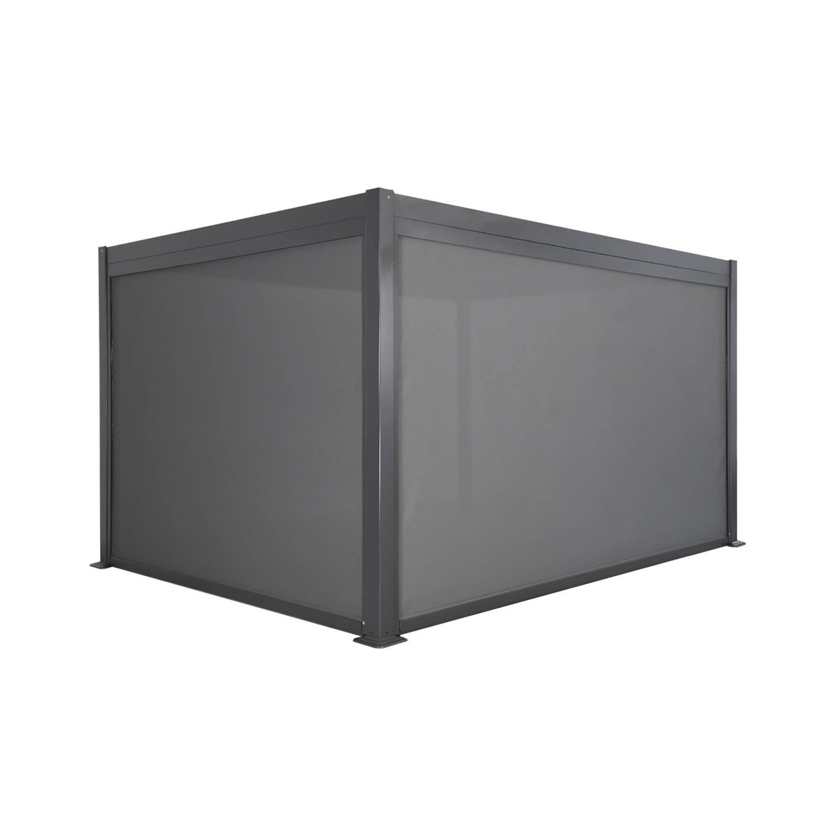 SWEEEK Pergola Bioclimatique gris anthracite 4x3m, aluminium à lames orientables + store 3m + store 4m