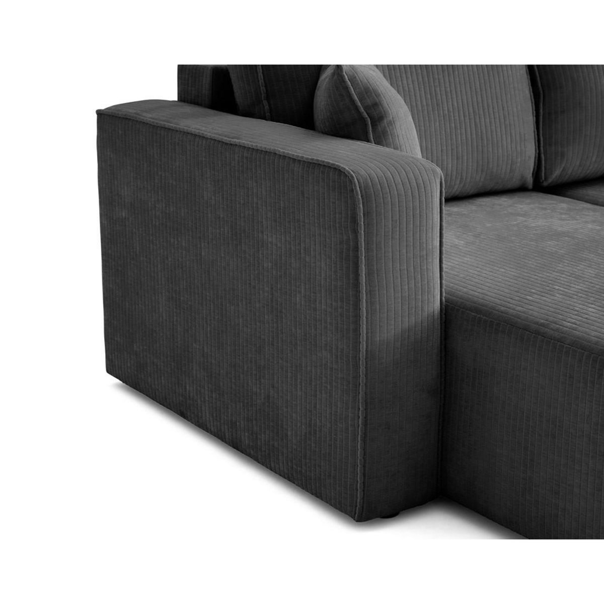 BEST MOBILIER Topaze - canapé d'angle réversible - 4 places - convertible avec coffre - en velours côtelé plat