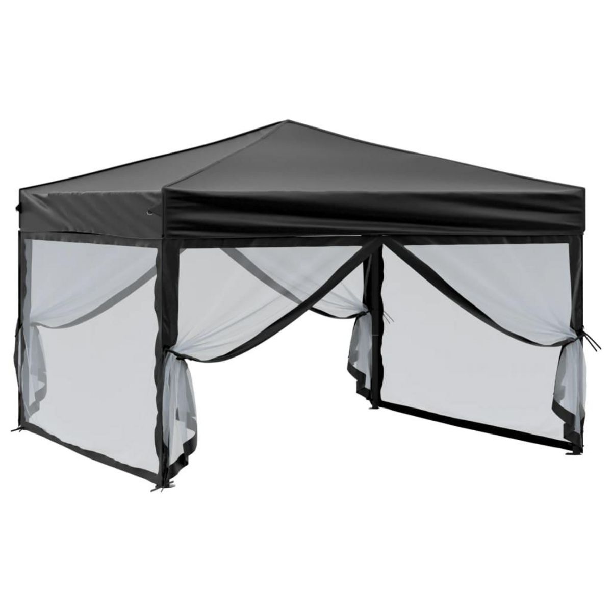 VIDAXL Tente de reception pliable avec parois Noir 3x3 m