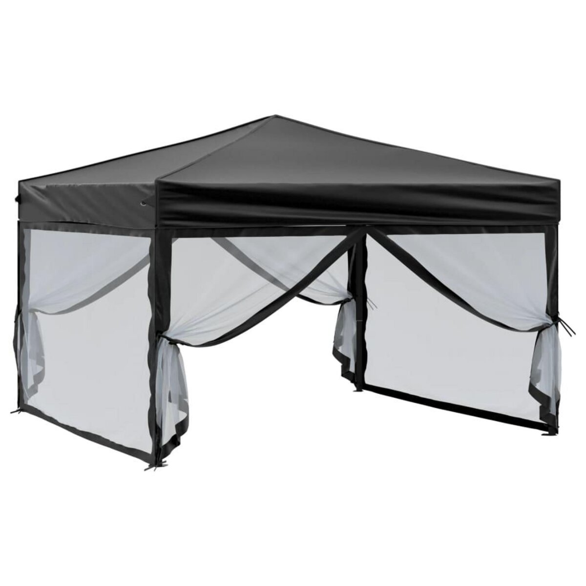 VIDAXL Tente de reception pliable avec parois Noir 3x3 m