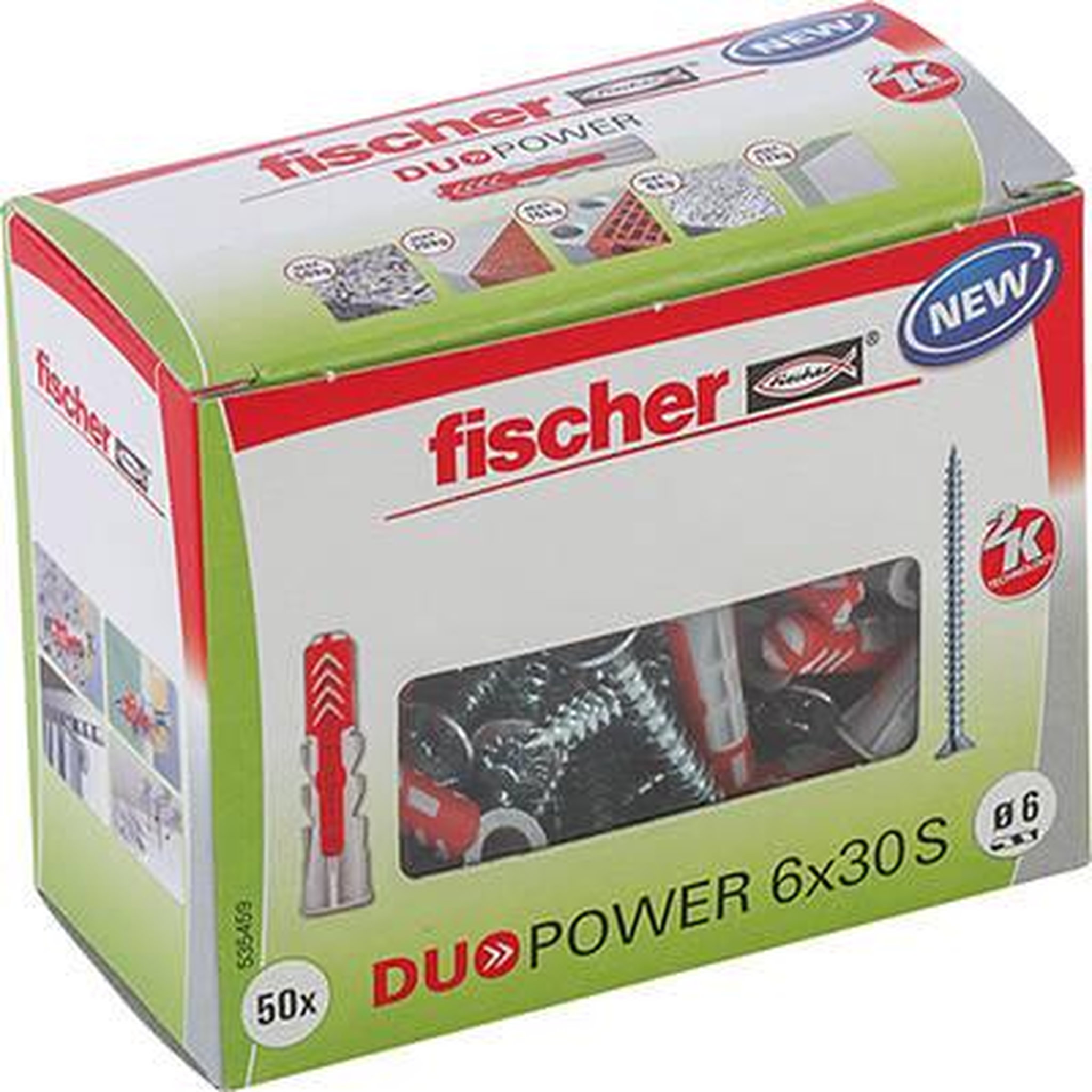 Fischer Boîte de 50 Chevilles DUOPOWER 6x30 S DIY