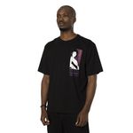 CAPSLAB T-shirt en coton homme relax fit avec print Naruto Shippuden Sasuke. Coloris disponibles : Noir