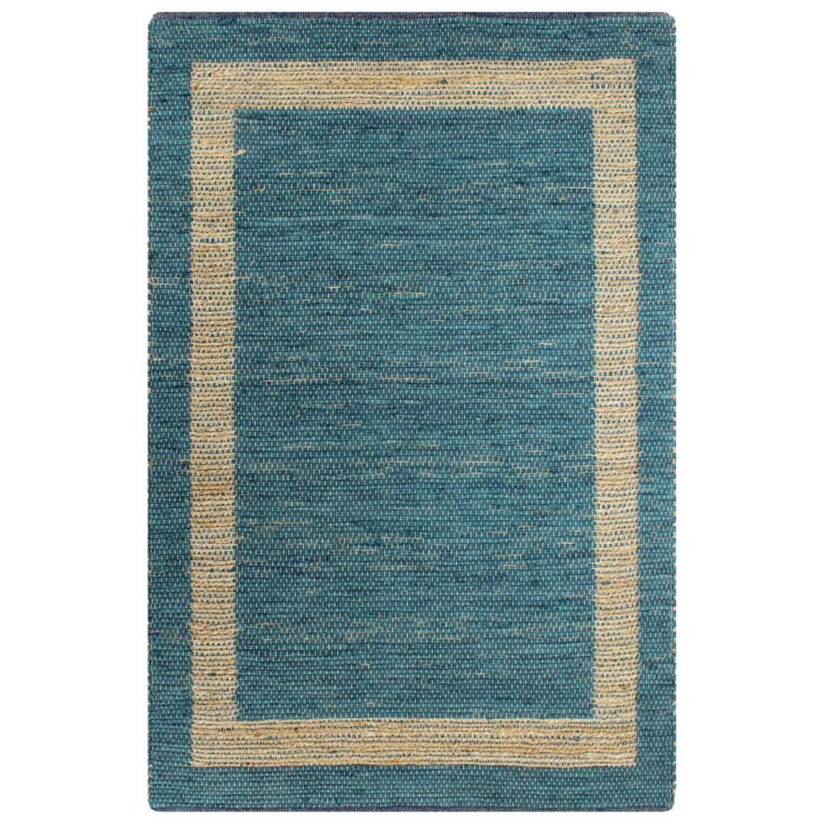 VIDAXL Tapis fait a la main Jute Bleu 120x180 cm