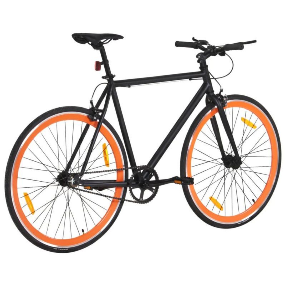 VIDAXL Vélo à pignon fixe noir et orange 700c 59 cm