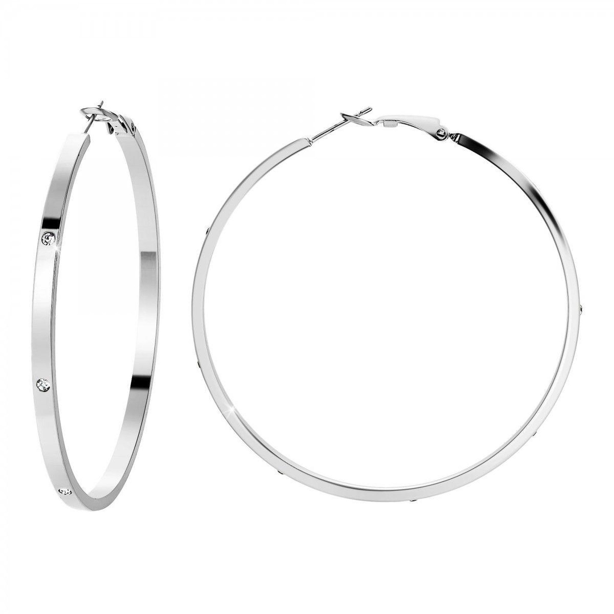 SC CRYSTAL Boucles d'oreilles en acier inoxydable par SC Crystal ornées de cristaux scintillants