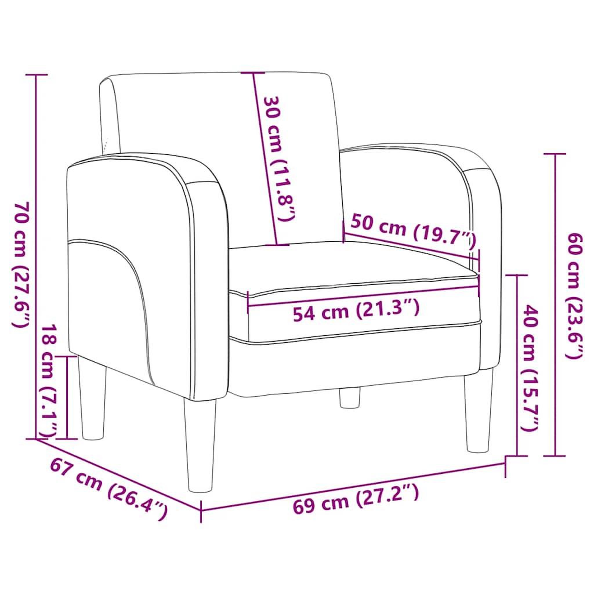 Voir la diapositive 6 : VIDAXL Chaise de canape avec accoudoirs noir 54 cm similicuir